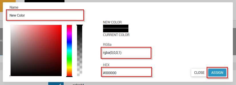 100 Add new color You can now name the color individually, select the coarse color range and the exact color, and set the transparency.
