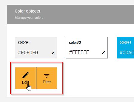 Save the new color with "Assign". To change an existing color, move the cursor over the respective color and then select "Edit".