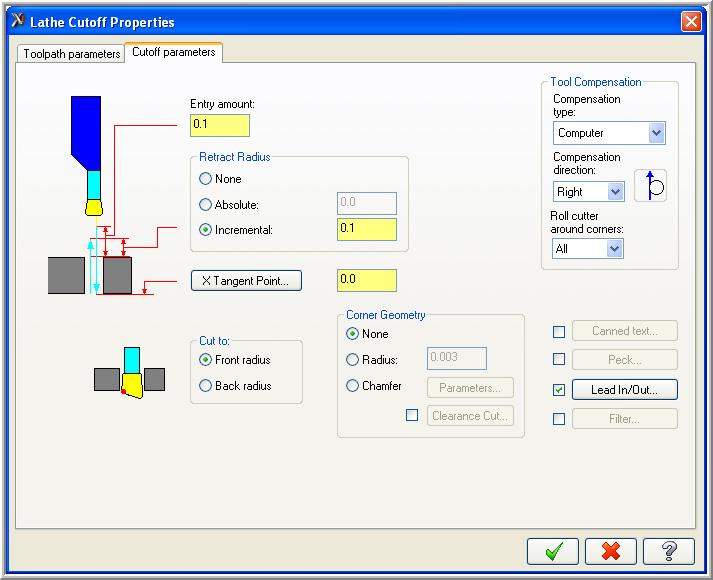 Mastercam Training Guide 4. Scroll down the tool window and select the OD Cutoff Right Width.