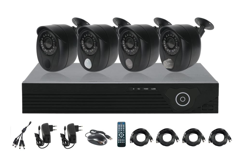 4-Channel DVR Kit Specification Package Contents Quantity DVR 1 Camera 4 1 to 4 power-split cable 1 Video Cable 4