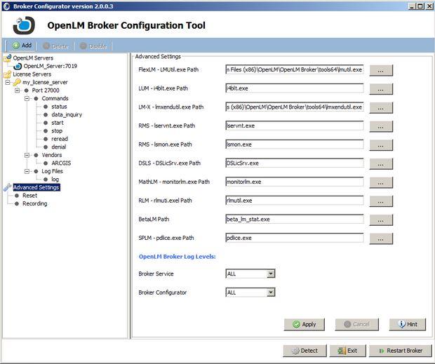 OpenLM Broker Installation Guide: Comprehensive KB4004b 20 8a. Executable files: Input the path for each license manager s executable file, e.g.: lmutil.exe for FlexLM.