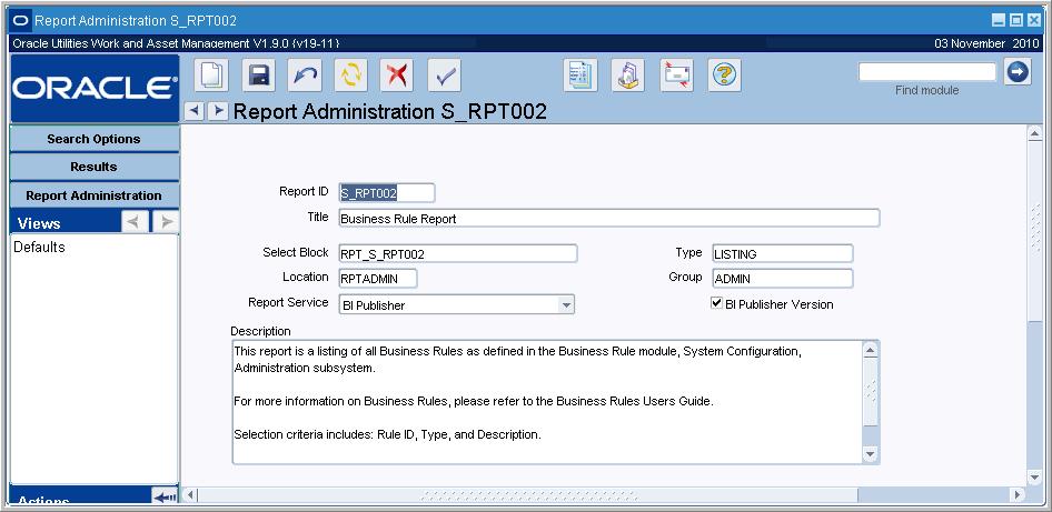Administration Chapter 17 Report Administration The Report Administration module is used to access and run existing reports as well as to add custom reports.