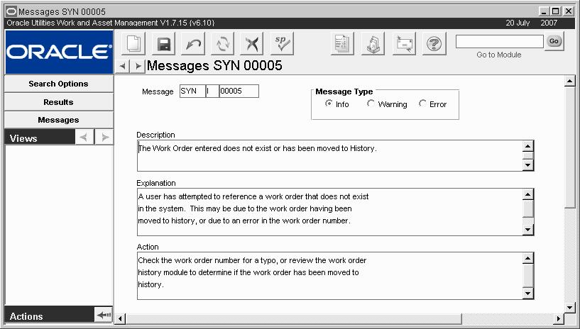 Administration Chapter 18 Messages Cautionary error messages appear throughout the system when a user performs an action that is not permitted or is incorrect.