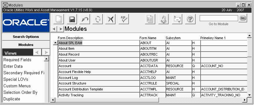Modules Administration Forms Views How to Determine the Block and Field Name 1. Open the module that you want to change. 2. Select the window or view where you want to set the required field. 3.