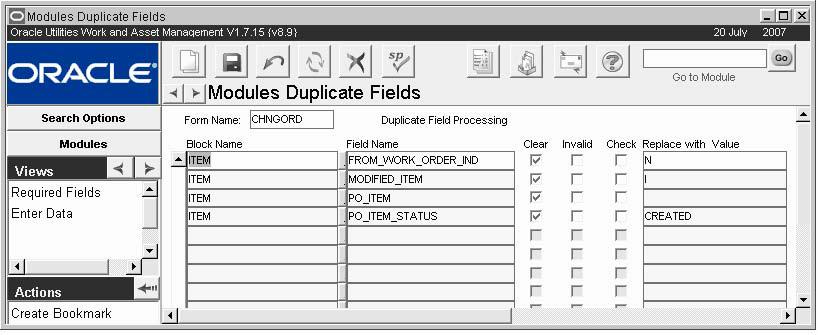 Modules Administration Forms Views Duplicate view You cannot put in default values for system required fields. They will copy the values over.