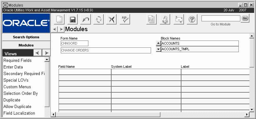Modules Administration Forms Views Field Localization Localization The Field Localization view allows you to customize labels for the fields on a form.