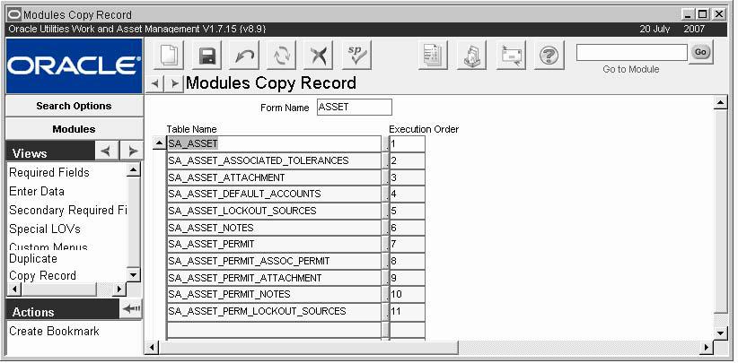 Modules Administration Forms Views Copy Record configuration should only be completed by a qualified database administrator with solid knowledge of the database structure.