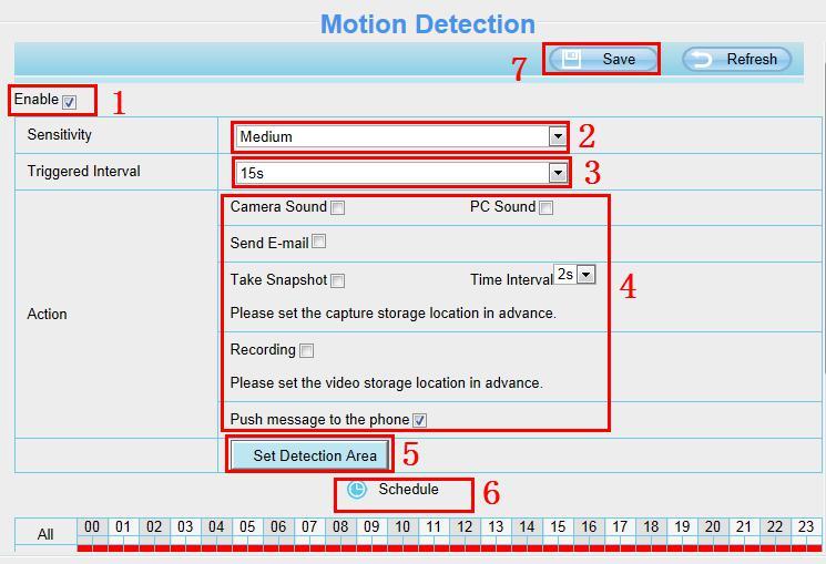 To enable motion detection, follow the steps below: To enable motion detection, follow the steps below: Step 01: Enable Motion detection