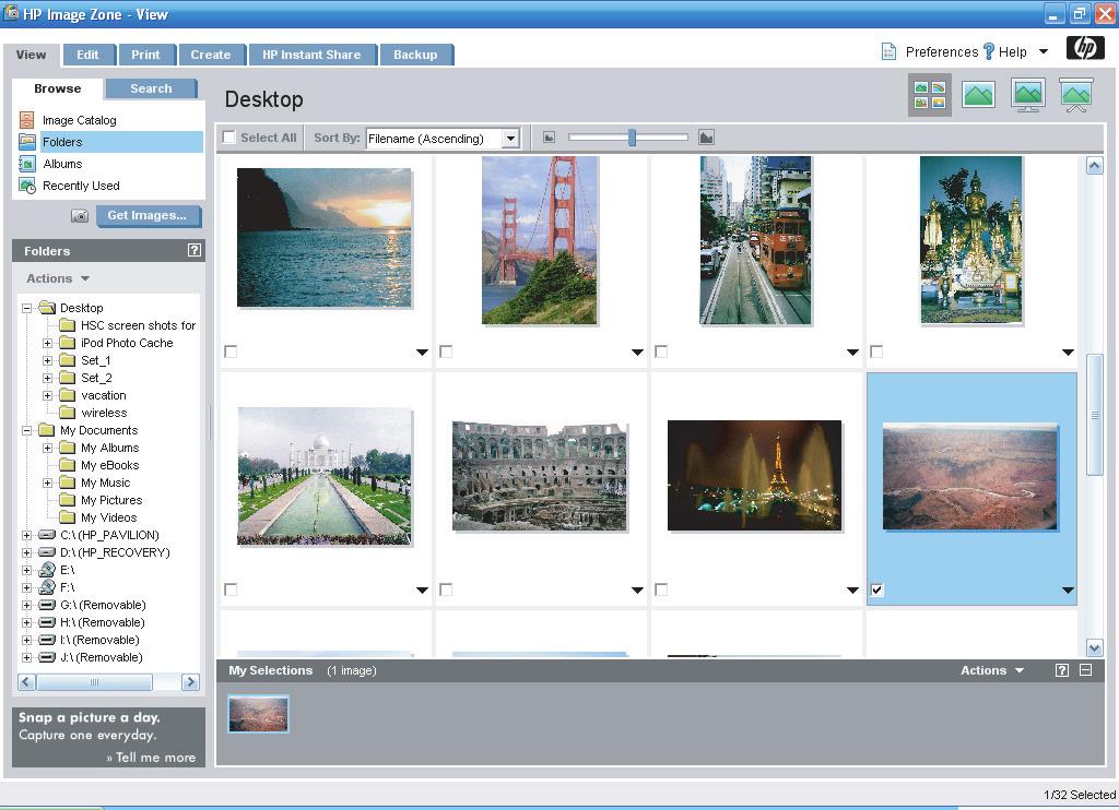 Using HP Image Zone Use the HP Image Zone software program to manage your photos, scanned images, and video clips.
