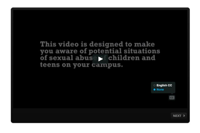 Step 8: Watch the provided video by clicking the Play button in the middle of the video pane.