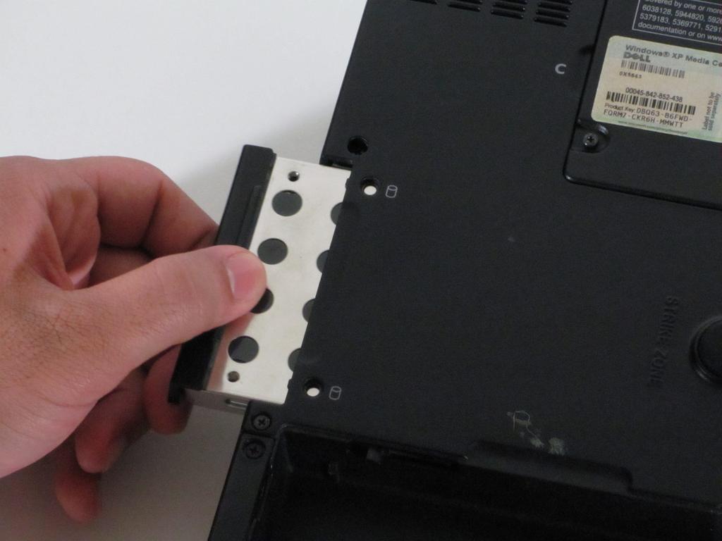 These screws hold the hard drive tray into the hard drive compartment.