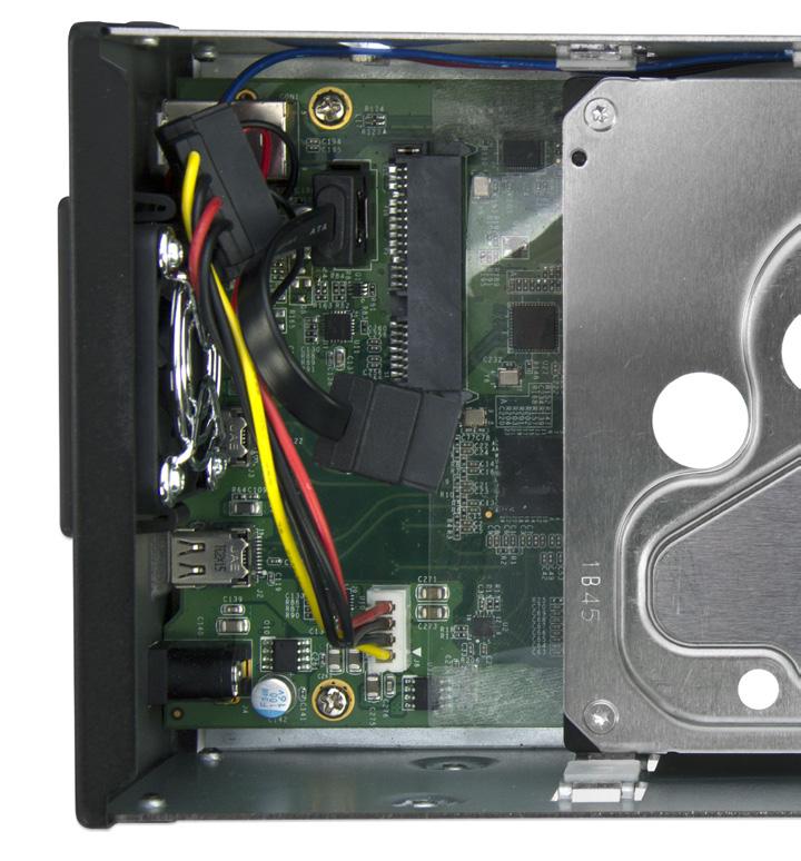 4. Install the lower hard drive (HDD2), as shown below.