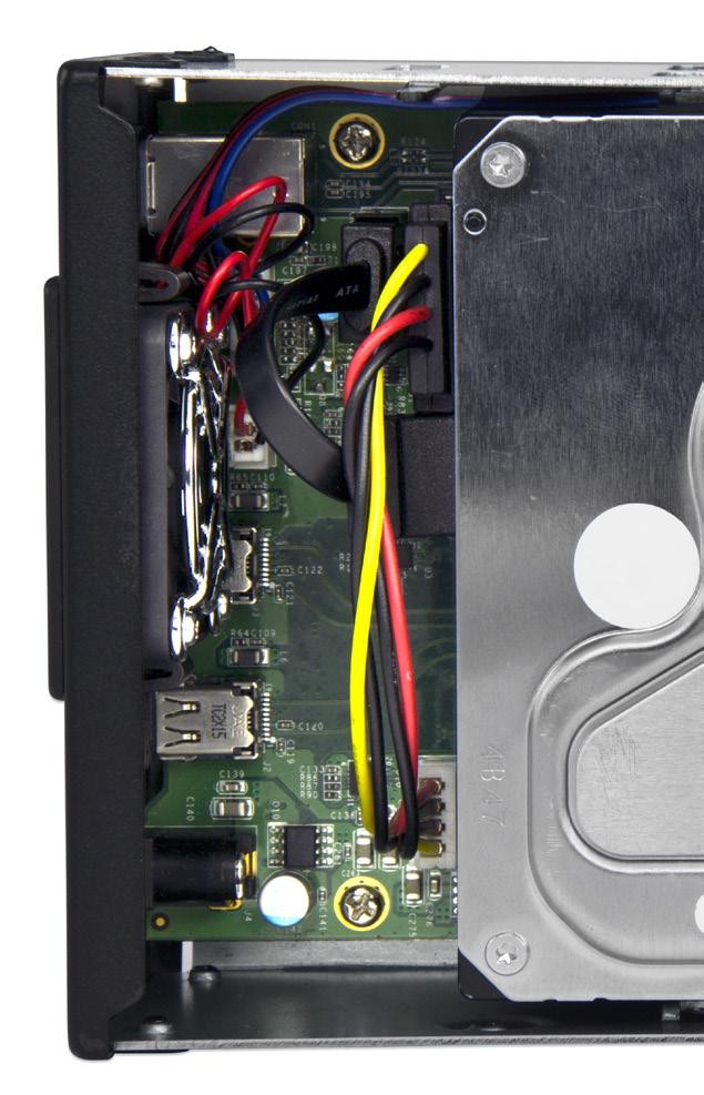 Insert the SATA power and SATA data cables from the Mercury Elite Pro Dual into the