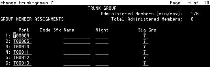 that was assigned (e.g.t00001), as shown below, can be seen if the display or change trunk-group 7 commands are issued.
