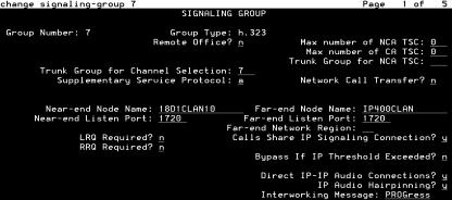 Far-end Node Name = IP400CLAN Far-end Listen Port = 1720 Calls Share IP Signaling Connection = y (This statement is needed to receive multiple calls from IP Office.