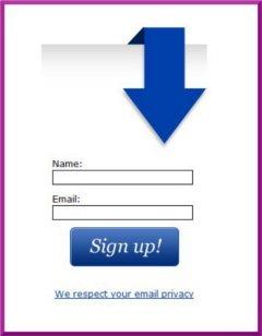 Add an e-mail sign-up Opt-in and above-thefold in the upper-right corner of the page.