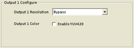 By select Output 1 Configure you can make output #1 to pass through the Input signal or Up-Scale to