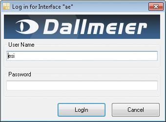 The login dialog for the selected interface is displayed. Fig.