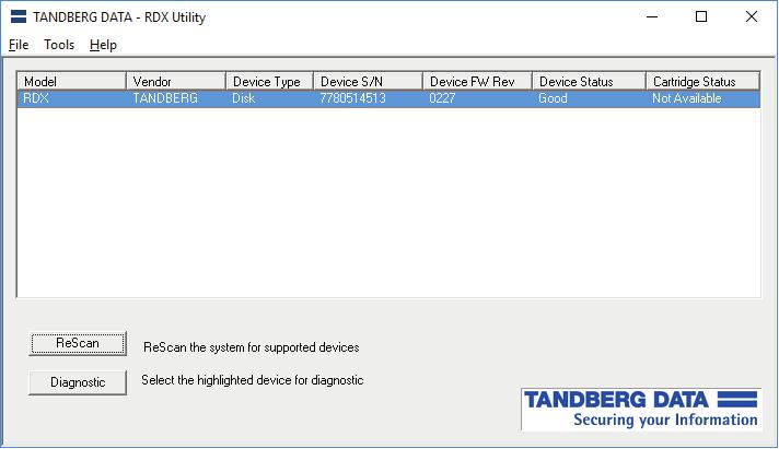 Configure RDX QuikStor in fixed disk mode Use the RDX utility software (version 1.