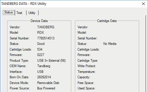 The software is available on the RDX QuikStor download section of the Tandberg Data website.