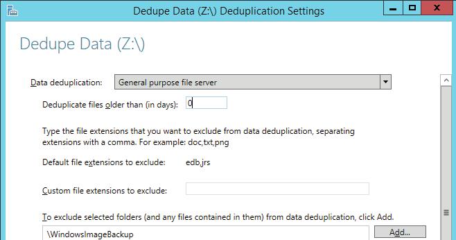 Choose File and Storage Services at the left panel. Choose Disks at the second most left panel. Select the disk you want to deduplicate.