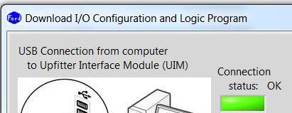 8.1 Connection Status Once the UIM Project Editor recognizes a valid USB connection with the module, the Connection Status