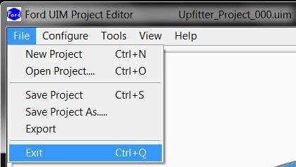 5 Exit When the user modifies an existing project and attempts to exit the Project Editor application, without a