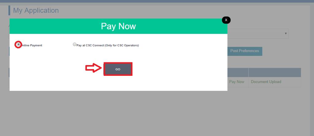 4. Payment of Application Fees For Self Application Submission Mode On click of Pay Now, it