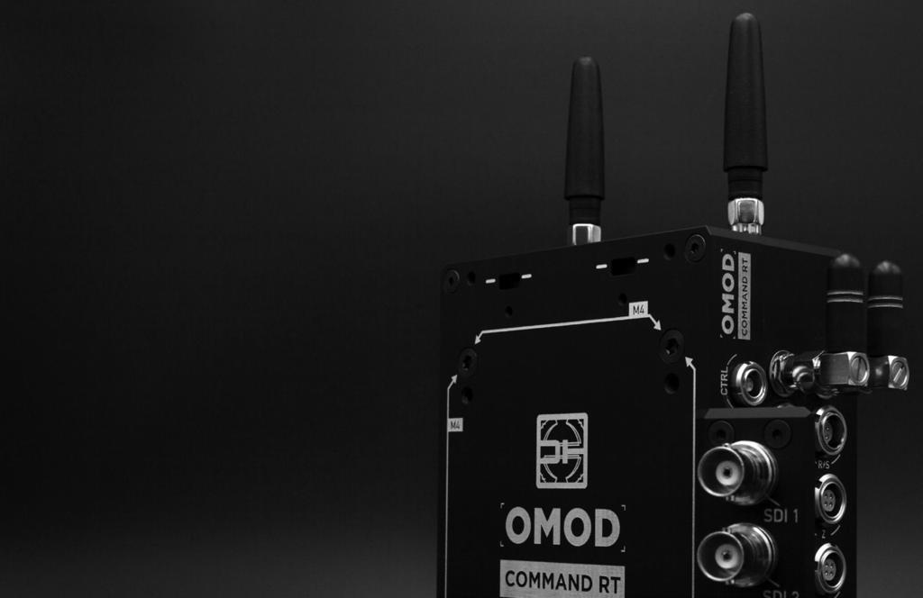 COMMAND models feature powerful dual-band WiFi to remotely configure and control the OMOD s three independent SDI outputs and the camera via FoolControl ios at distances over 350 feet.