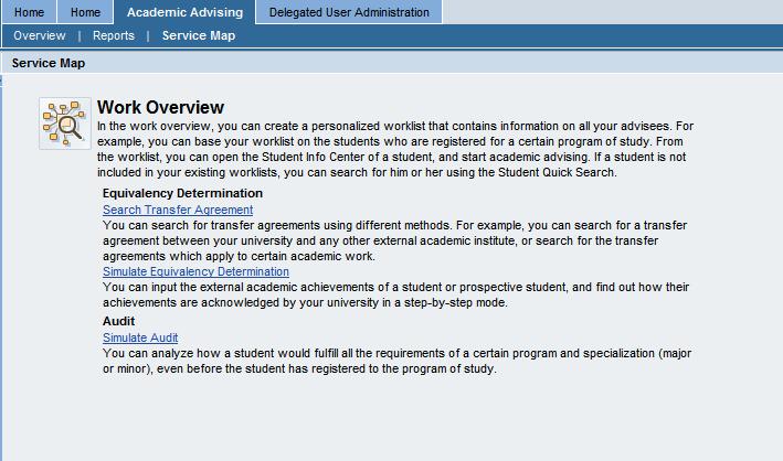 Fig. 13. Service Map The name and description of the services are defined in the business package for Advisor UI.