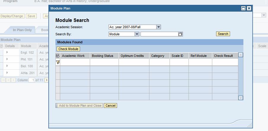 3.4.5.4.1 Add module Fig. 80. Open Module Search popup As shown in the figure above, the module search function is shown in a popup window.