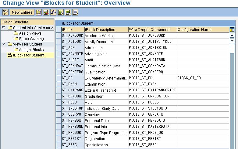 5.2.2.2.6 Customize iblocks definition Fig. 109. iblock Definition Above is the definition of each iblock. You can change the iblock Name. Normally, you should not change WD component name. 5.2.2.2.7 Create Component Configuration for iblock/web Dynpro component Each iblock is a web Dynpro component.