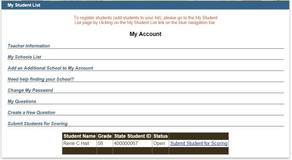 Submitting a Student for Scoring Step 19.