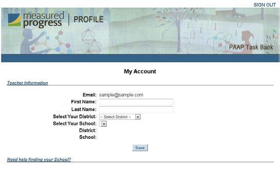 My Account Page The My Account page is shown below. Step 3. Fill in your first and last name.