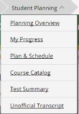 Click, Add Course to Plan Hover over Student Planning 