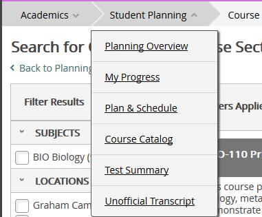 Registering for Classes from the Course Catalog 1. Search for your course through the Course Catalog Tab or through the Search for courses tool. Registering for Classes 2.
