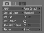 Rec., Play, Print, Set up and My Camera Menus Convenient settings for shooting, playback or printing can be set with these menus. (Rec.