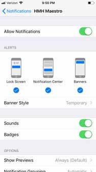 Be sure to select Lock Screen, Notification Center, and Banners.