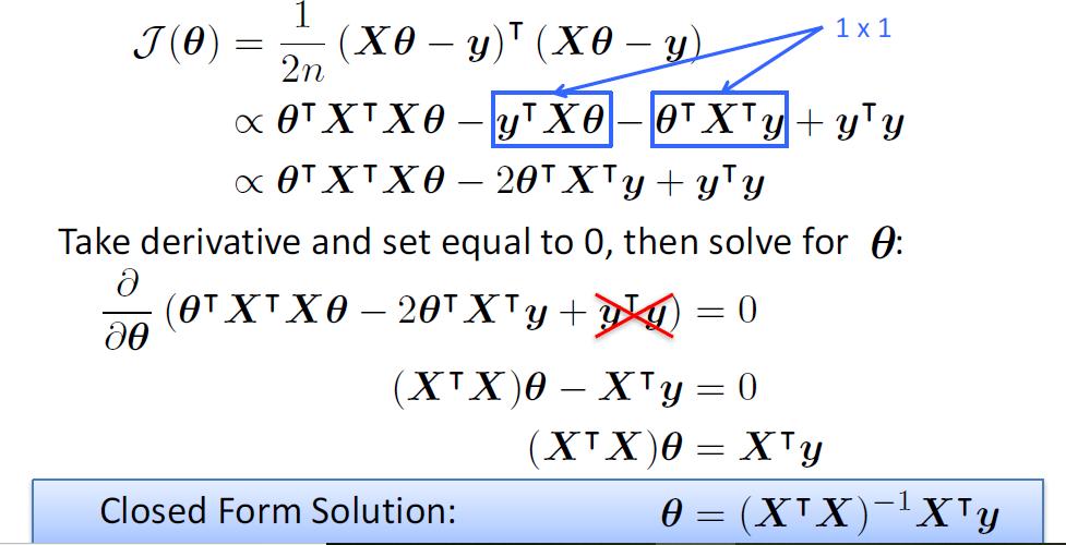 Min loss function 1 J θ = 1 n n Xθ y 2 Using chain rule f θ = h g θ, f(θ) θ = h(g(θ)) g(θ)