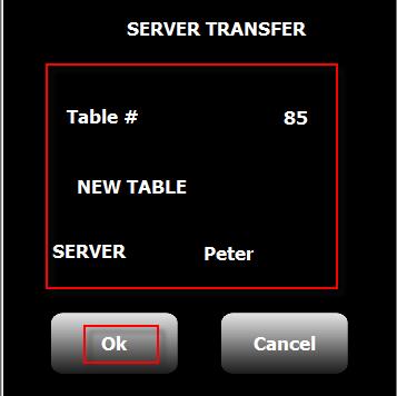 Enter the TABLE# you are transferring to