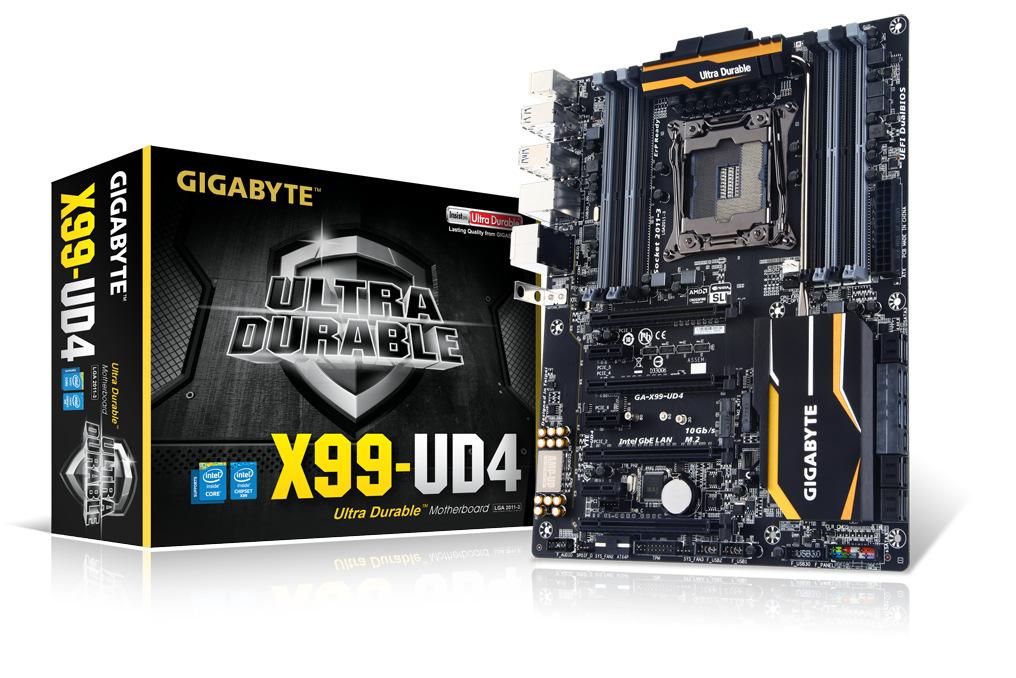 GA-X99-UD4 (rev. 1.0). Intel X99 Chipset Supports New Intel Core i7 Processor Extreme Edition 4 Channel DDR4, 8 DIMMs Genuine All Digital Power Design w.