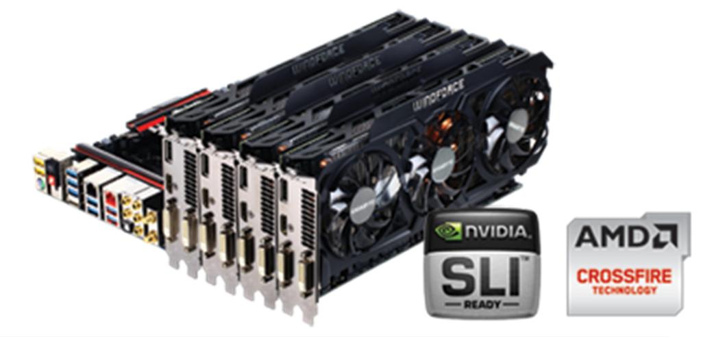 3-Way / 4-Way Graphics with Premium PCIe x16 Lane Up to *320Gb/s Bandwidth GIGABYTE X99 motherboards feature a unique PCI Express design that utilizes 100% of all 40 lanes