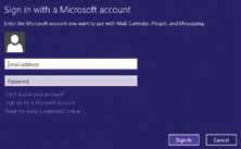 ...cont d Whichever way you use to create a Microsoft Account the process is similar: 1 2 When you are first prompted to Sign in with a Microsoft Account, click or tap on the Sign up for a Microsoft