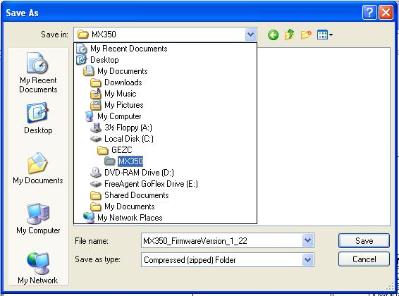3.3 Create a folder in C drive. E.g. C:\GEZC\MX350.