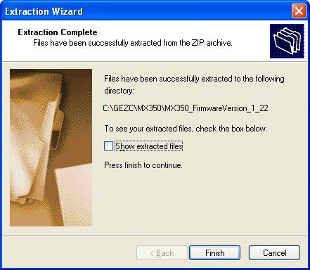 3.7 In Extraction Wizard window again, click Finish to