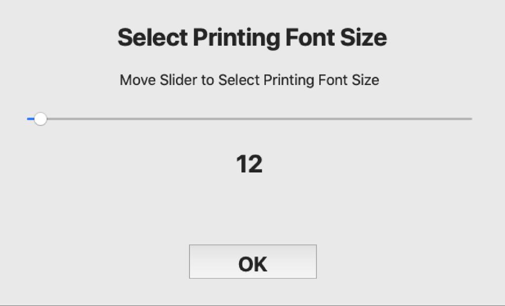 Printing The printing has been updated to prevent wasted paper from accidentally printing with a large font and to get settings from macos and the print driver.