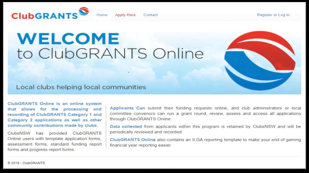 ClubGRANTS Online Training Manual Welcome to the ClubGRANTS Online training manual.