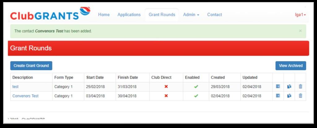 4. Once you have completed the grant round details, click Save Auto message to confirm the Grant name has been added to your dashboard Additional questions can be added to the application form