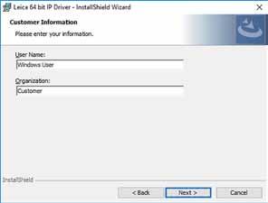 Install the IP printer driver and help files 7. Fill in your User Name ( Fig.