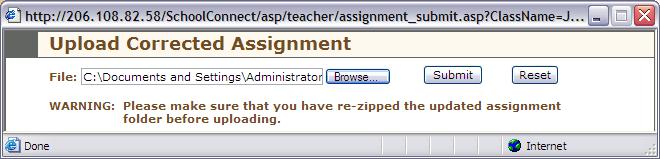 21. Click the OPEN button. 22. Click the SUBMIT BUTTON to upload this file to your SchoolConnect server. 23. Once the Submission is complete, the browser window will close automatically.